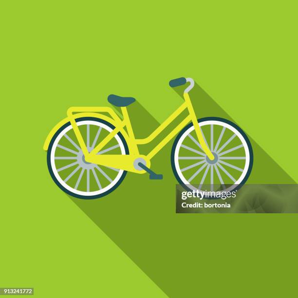 bicycle flat design environmental icon - bike stock illustrations