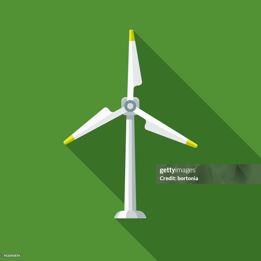 Wind Turbine platte ontwerp milieu pictogram