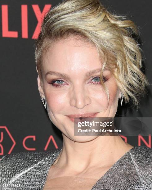 Actress Kristin Lehman attends Netflix's "Altered Carbon" season 1 premiere at Mack Sennett Studios on February 1, 2018 in Los Angeles, California.