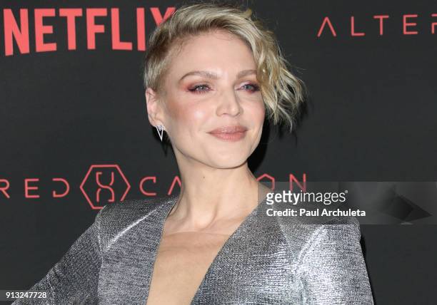Actress Kristin Lehman attends Netflix's "Altered Carbon" season 1 premiere at Mack Sennett Studios on February 1, 2018 in Los Angeles, California.