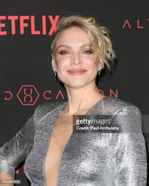 Actress Kristin Lehman attends Netflix's "Altered Carbon" season 1 premiere at Mack Sennett Studios on February 1, 2018 in Los Angeles, California.