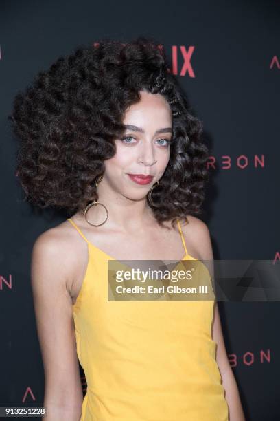 Hayley Law attends the Premiere Of Netflix's "Altered Carbon" at Mack Sennett Studios on February 1, 2018 in Los Angeles, California.