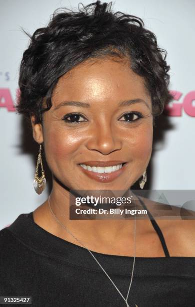 Actress Tamala Jones arrives at the Los Angeles premiere of "Good Hair" at the Majestic Crest Theatre on October 1, 2009 in Los Angeles, California.