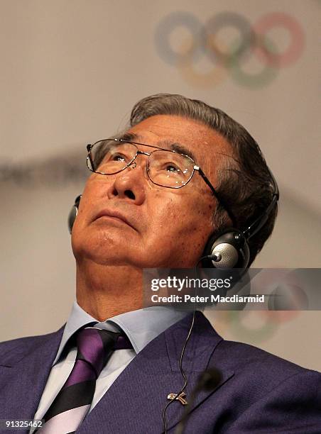 Tokyo governor and the city's Olympic bid committee leader Shintaro Ishihara attends a press conference after the Tokyo 2016 presentation on October...