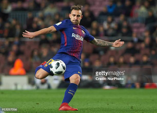 Paco Alcacer of FC Barcelona during the spanish Copa del Rey semi-final, first leg match between FC Barcelona and Valencia, at Camp Nou Stadium, on...