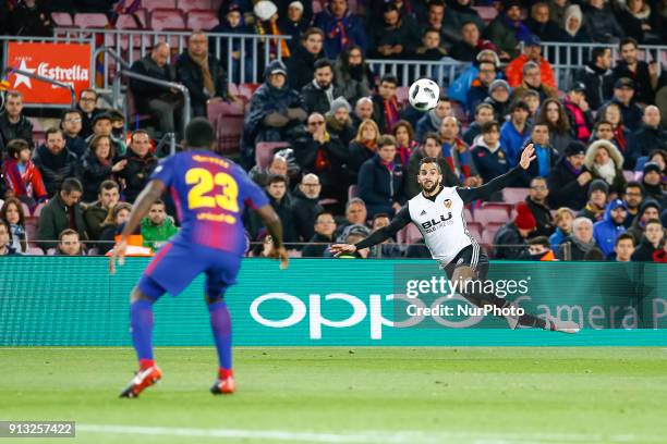 Valencia defender Martin Montoya during the match between FC Barcelona vs Valencia, of the Spanish King's Cup Semi Final, played at Camp Nou Stadium...