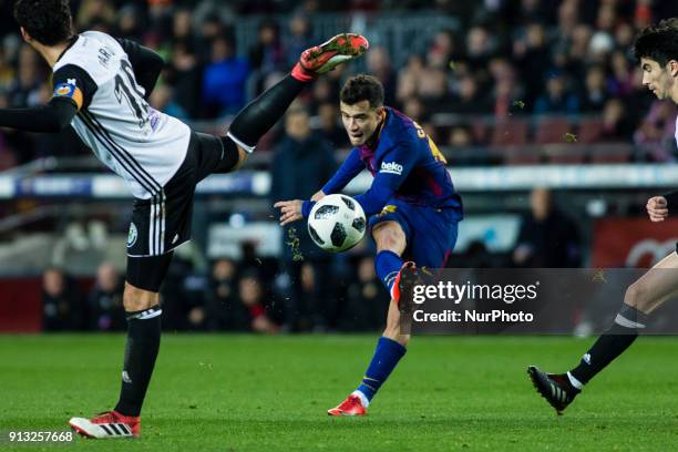 Phillip Couthino from Brasil of FC Barcelona during Copa del Rey match between FC Barcelona v Valencia at Camp Nou Stadium in Barcelona on 01 of...