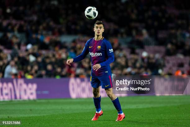 Phillip Couthino from Brasil of FC Barcelona during Copa del Rey match between FC Barcelona v Valencia at Camp Nou Stadium in Barcelona on 01 of...