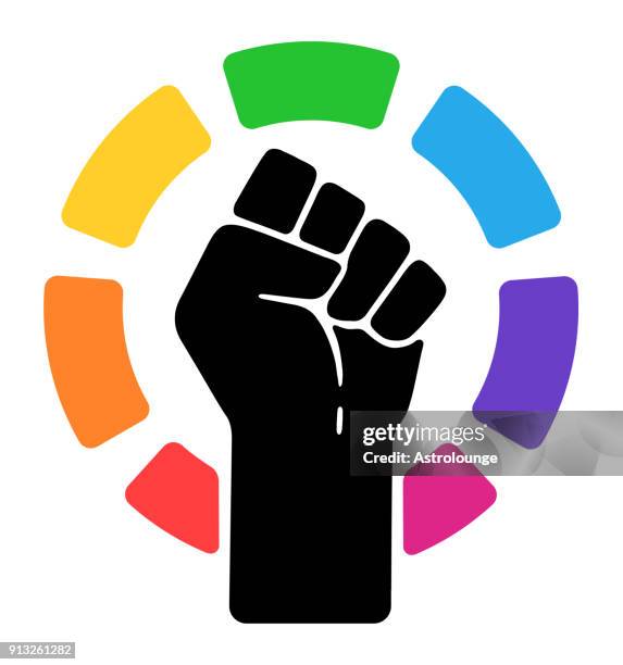 pride symbol - fist stock illustrations