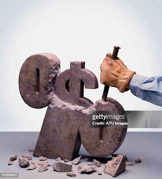 dollar sign being carved - chisel stock pictures, royalty-free photos & images