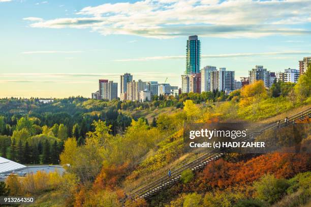 Autumn Landscape In Edmonton River Valley Alberta Canada, Foto de stock