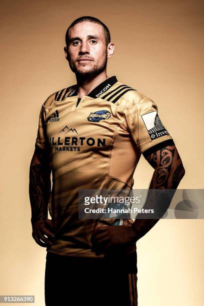 Perenara poses during the Wellington Hurricanes 2018 Super Rugby headshots session on January 22, 2017 in Auckland, New Zealand.