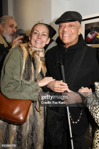 Fashion designer Gabriella Cortese Rioufol and DJ Guy Cuevas attend "20 ans aux Bains Douches" : Night Clubbing Photo Exhibition Preview at Les Bains...