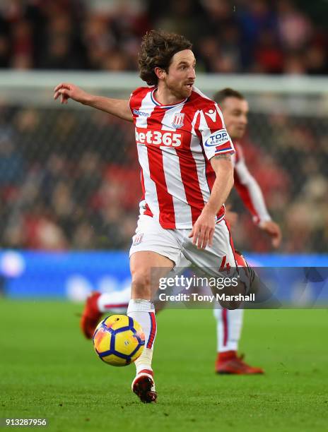 Joe Allen of Stoke City during the Premier League match between Stoke City and Watford at Bet365 Stadium on January 31, 2018 in Stoke on Trent,...