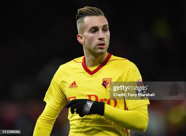 Gerard Deulofeu of Watford during the Premier League match between Stoke City and Watford at Bet365 Stadium on January 31, 2018 in Stoke on Trent,...