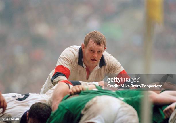 Dean Richards of England in scrum action during the Five Nations Championship rugby union match between England and Ireland at Twickenham in London...