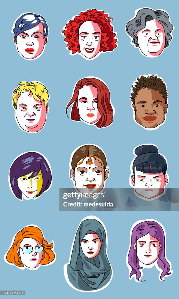 Woman Sketch Portrait Vector Face