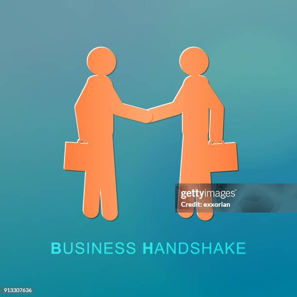 business handshake - handshake blue background stock illustrations