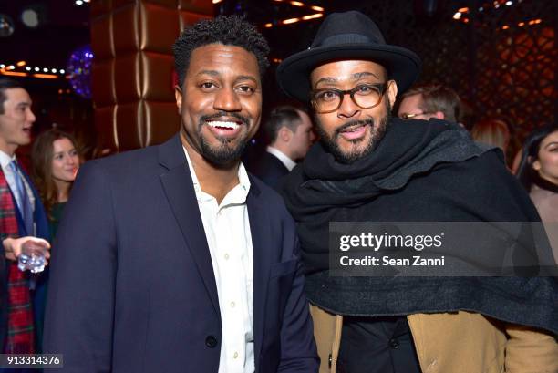 Phaon Spurlock and Curtis Young attend Yellowstone Forever Young Patrons Benefit hosted by Arielle Patrick, Jackie Rooney and Alice Ryan at Lavo on...