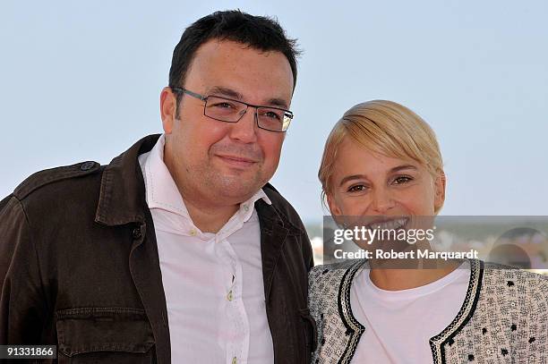 Director Gabe Ibanez and Actress Elena Anaya attend a photocall for their film Hierro at Sitges on October 2, 2009 in Barcelona, Spain.