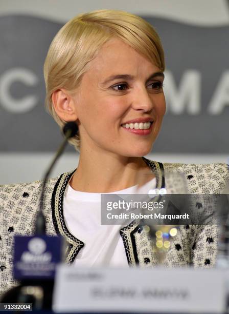 Actress Elena Anaya attends a press conference for her latest film Hierro at Sitges on October 2, 2009 in Barcelona, Spain.