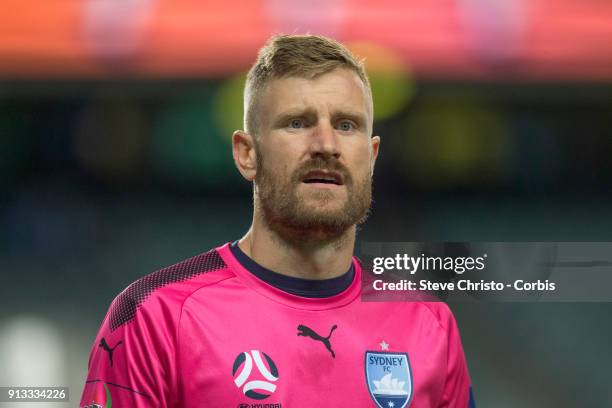 Andrew Redmayne of Sydney FC walks to thank fans after the round 19 A-League match between Sydney FC and the Wellington Phoenix at Allianz Stadium on...