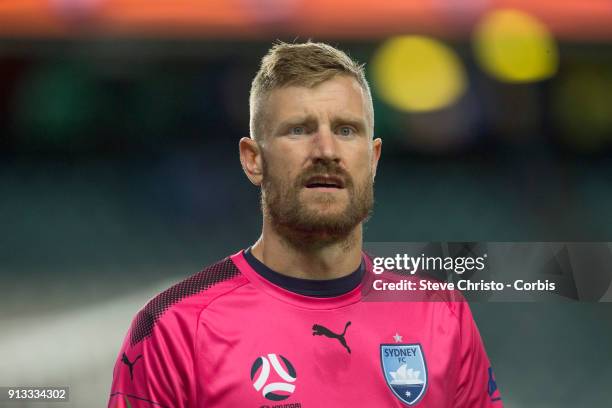 Andrew Redmayne of Sydney FC walks to thank fans after the round 19 A-League match between Sydney FC and the Wellington Phoenix at Allianz Stadium on...