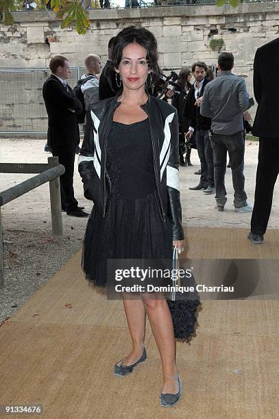 Beatrice Ardisson arrives at the the Christian Dior Pret a Porter show as part of the Paris Womenswear Fashion Week Spring/Summer 2010 on October 2,...