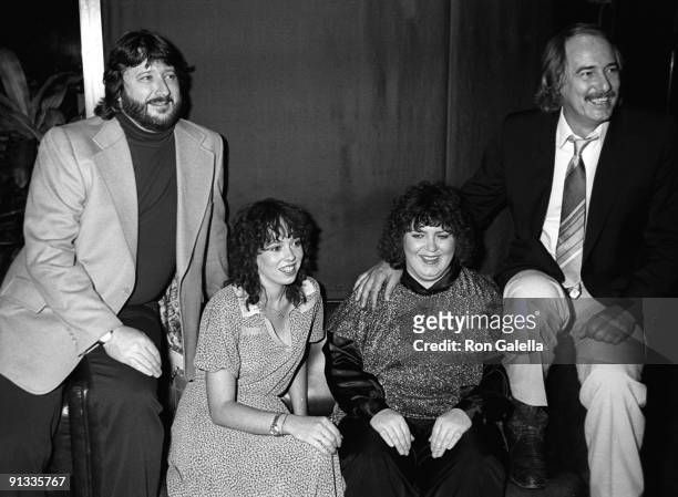 Actress Mackenzie Phillips and musicians John Phillips, Denny Doherty and actor Spanky McFarland attend Electra Asylum Party for Richard Perry on...