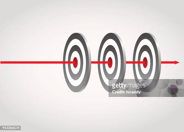 hit three targets - defence technology stock illustrations