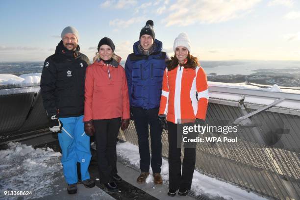 Crown Prince Haakon of Norway, Crown Princess Mette-Marit of Norway, Catherine, Duchess of Cambridge and Prince William, Duke of Cambridge before...