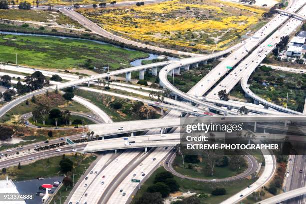 highway intersection - san diego freeway stock pictures, royalty-free photos & images