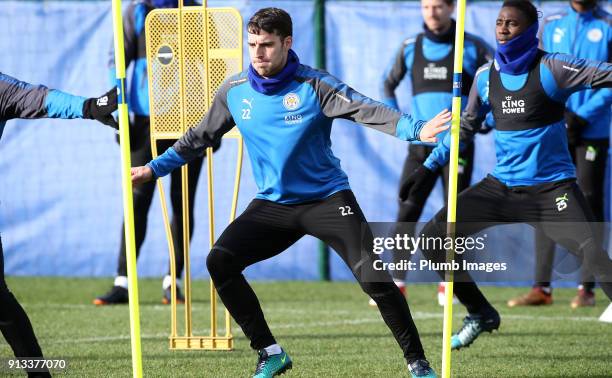 Matty James during the Leicester City training session at Belvoir Drive Training Complex on February 02 , 2018 in Leicester, United Kingdom.