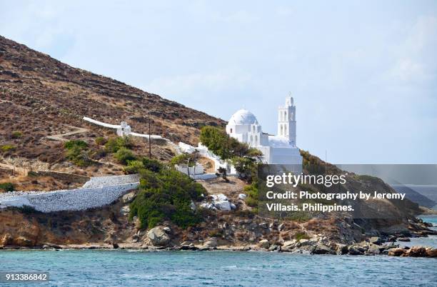 agia irini church in ios, greece - ios greece stock pictures, royalty-free photos & images