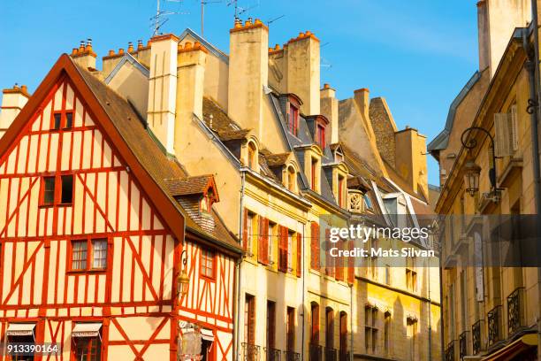 old town in dijon in a sunny day - burgundy france stock pictures, royalty-free photos & images