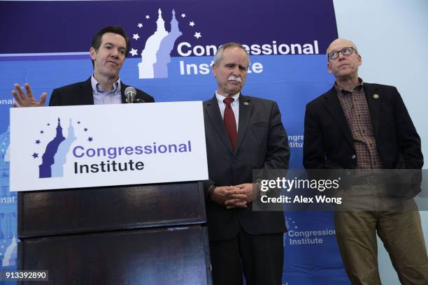 Rep. Evan Jenkins , Chairman of House Energy and Commerce Committee Rep. Greg Walden , and Rep. David McKinley participate in a news conference to...