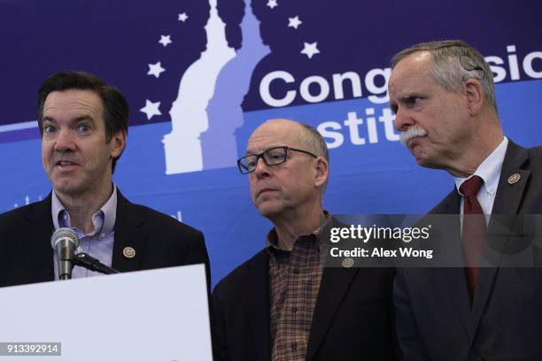 Rep. Evan Jenkins , Chairman of House Energy and Commerce Committee Rep. Greg Walden , and Rep. David McKinley participate in a news conference to...