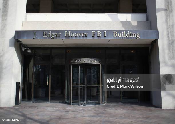 The FBI headquarters is seen on February 2, 2018 in Washington, DC. President Donald Trump contemplating the possible release of a highly...