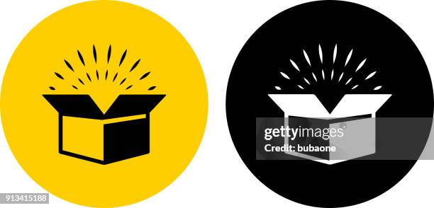 ilustrações, clipart, desenhos animados e ícones de abra a caixa de presente. - caixa recipiente