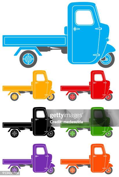 car truck vector symbol - rickshaw stock illustrations
