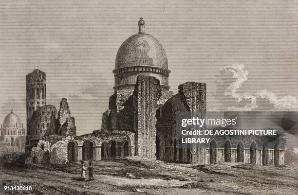 Exterior Mosque of Soltaniyeh, Iran, engraving from La Perse by Louis Dubeux , L'Univers pittoresque, published by Firmin Didot Freres, Paris, 1841.