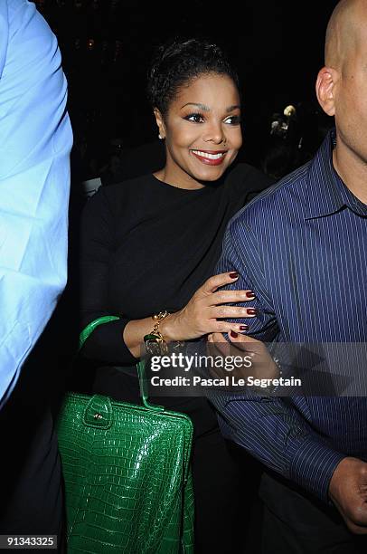 Janet Jackson arrives at the Lanvin Pret a Porter show as part of the Paris Womenswear Fashion Week Spring/Summer 2010 on October 2, 2009 in Paris,...