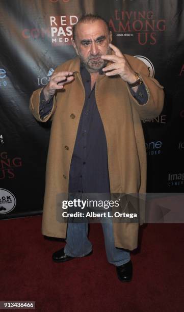 Actor Ken Davitian arrives for the Premiere Of "Living Among Us" held at Ahrya Fine Arts Theater on February 1, 2018 in Beverly Hills, California.