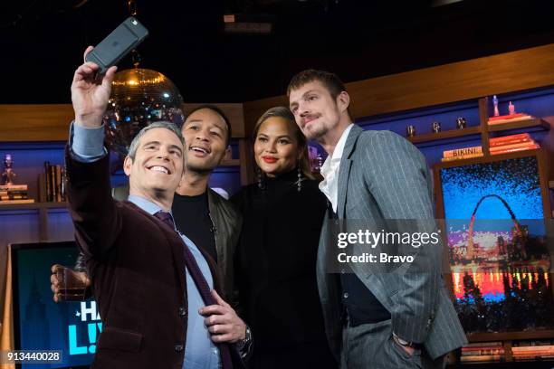 Pictured : Andy Cohen, John Legend, Chrissy Teigen and Joel Kinnaman --