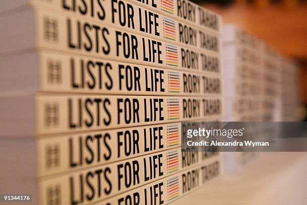 General View of Atmosphere at Lists for Life by Rory Tahari book party hosted by Gigi Levangie Grazer at Il Sole on October 1, 2009 in West...