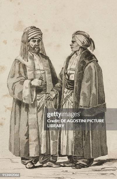 Sherif of Mecca 2 Governor of Medina, Saudi Arabia, engraving by Lemaitre and Chaillot from Arabie, by Noel Desvergers, avec une carte de l'Arabie et...