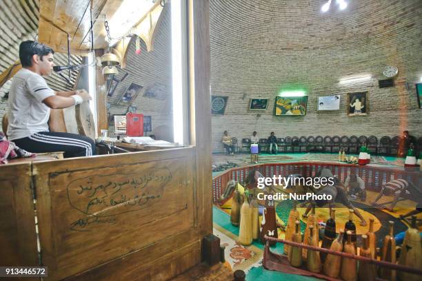 Pahlevani and zoorkhaneh rituals in Yazd city, Iran. Originally dating back to the Persian Empire but also adapting elements from Islam it is the...