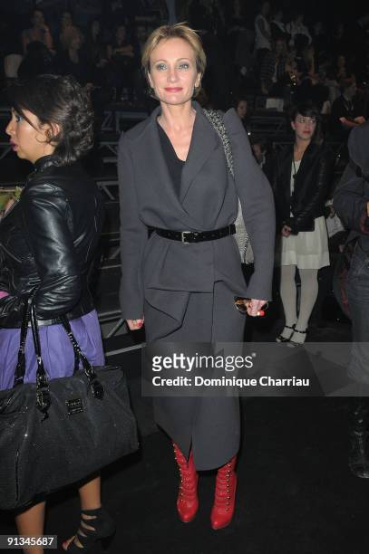 Patricia Kaas attends the Lanvin Pret a Porter show as part of the Paris Womenswear Fashion Week Spring/Summer 2010 on October 2, 2009 in Paris,...