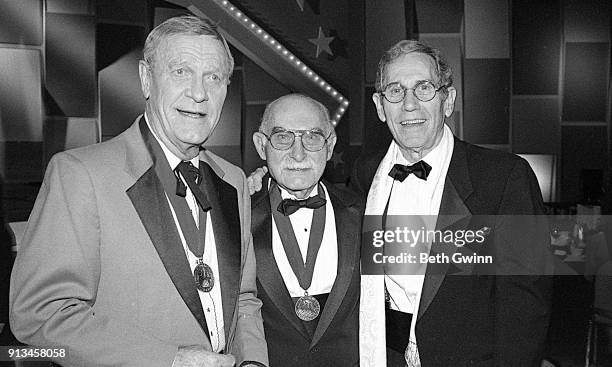 Country Music Singer Songwriter Eddy Arnold, Grand Pa Jones, and Chet Atkins on February 18, 1994 in Nashville, Tennessee.