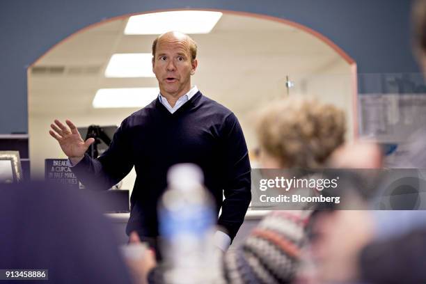 Representative John Delaney, a Democrat from Maryland and 2020 presidential candidate, speaks during a campaign stop at D'Alicias Cupcakery and Cafe...